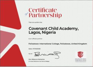 Covenant Child Academy Partners with Felixstowe International College, United Kingdom