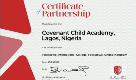 Covenant Child Academy Partners with Felixstowe International College, United Kingdom
